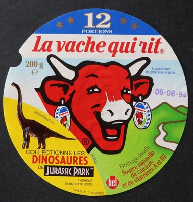 Käseetikett VACHE QUI RIT 738 Jurassik Park 1994 Rabier VQR 408