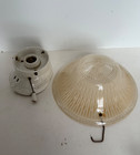 Antique Porcelier Ceiling Light FLUTED Glass Shades ART DECO 9 1/2" wide