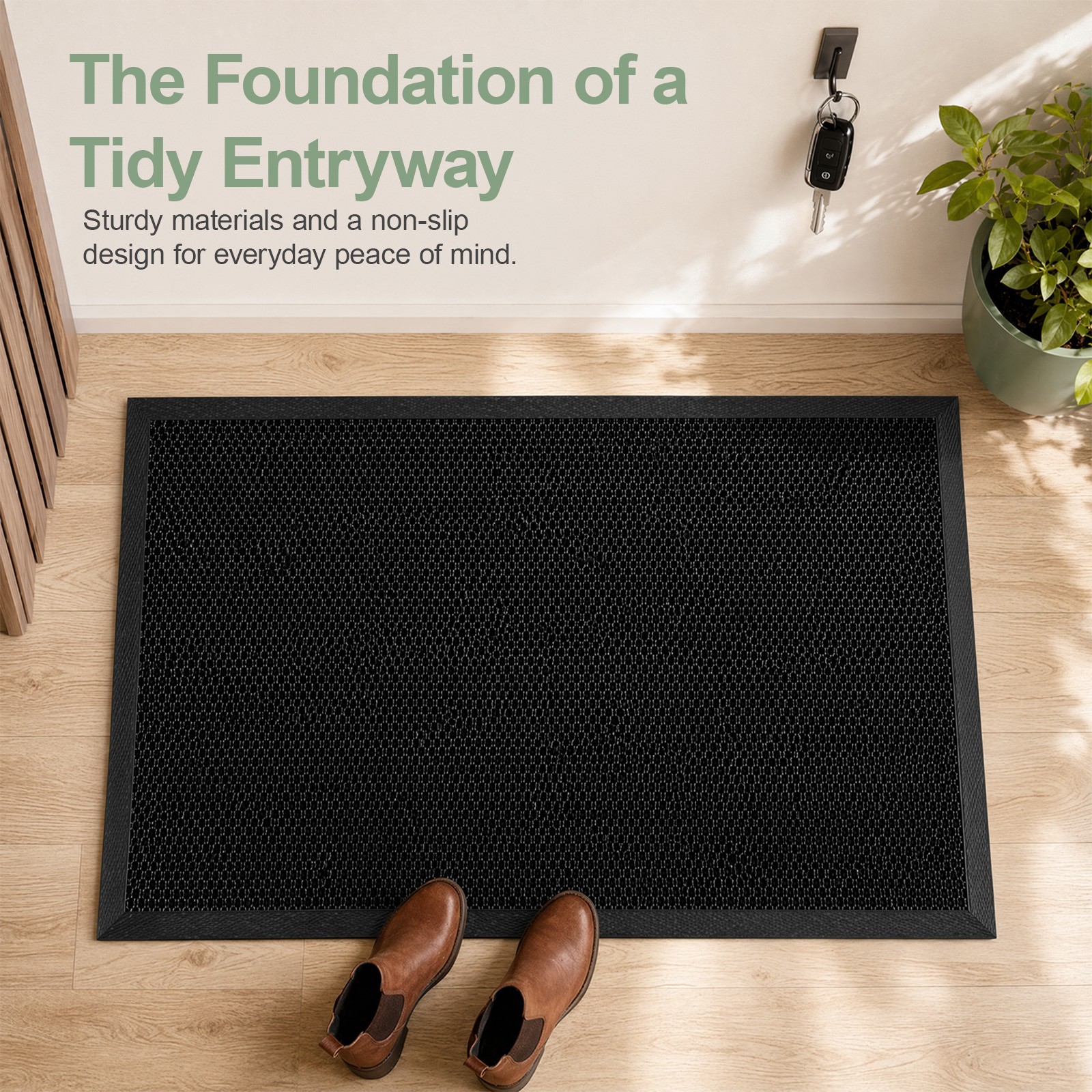 Door Mat Dirt Trapper Silicone Doormat Outdoor, Washable Entrance Rug