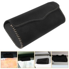 Car Visor Eyeglasses Holder PU Sunglasses Storage Organizer Case