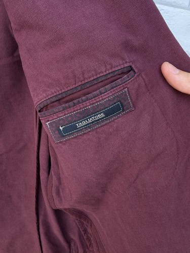 Tagliatore Blazer Cotton Linen Silk Burgundy Men Size 50R - Picture 7 of 14