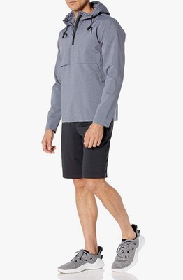 Peak Velocity Men s Gray Hooded Half Zip Up Wind/ Rain Jacket Size L