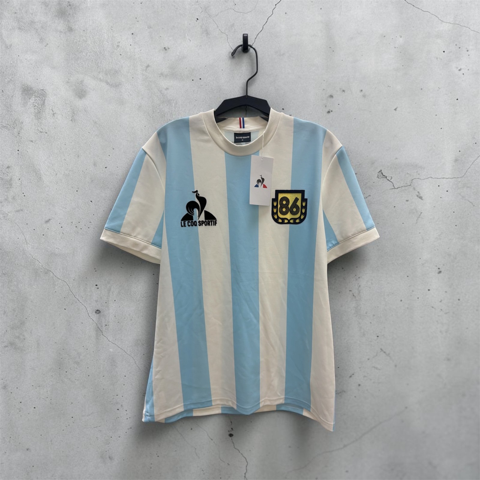Le Coq Sportif Commemorative 1986 Maradona Jersey. Felt Patching. Unisex Medium.