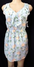 EIGHT SIXTY BLUE FLORAL PRINT SLEEVELESS CAREER CASUAL SUN DRESS SIZE: S NWT