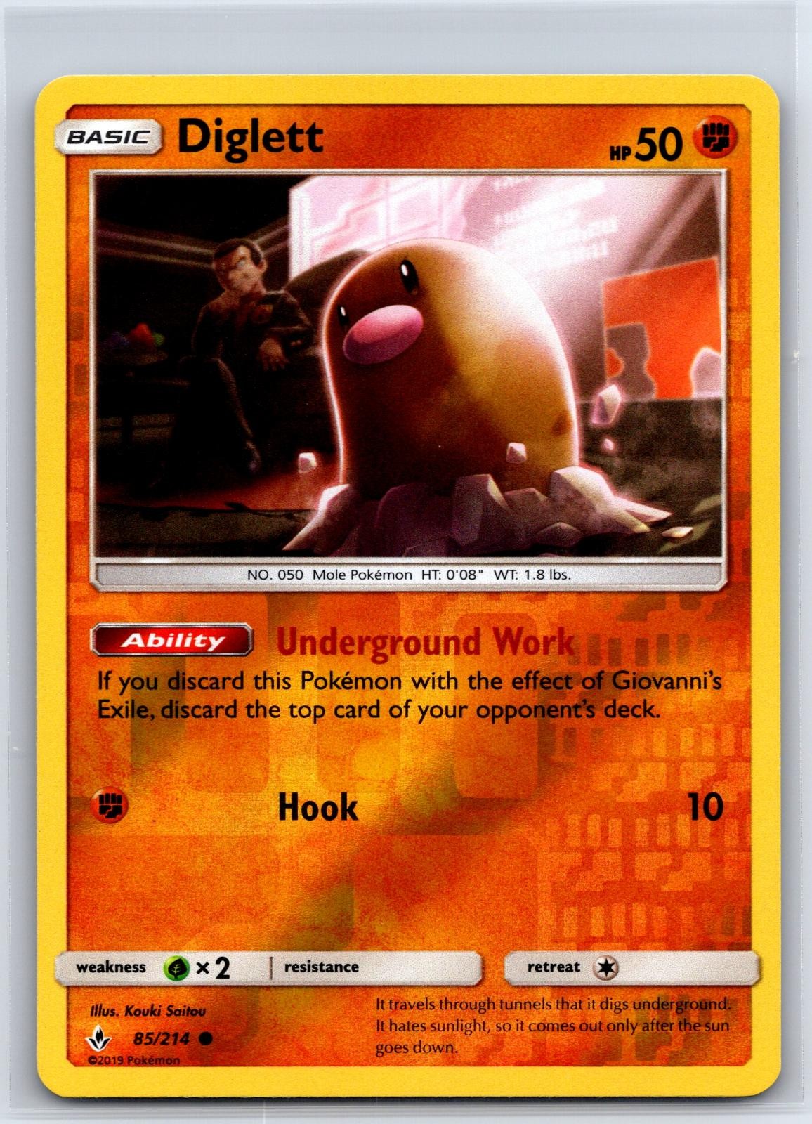 Diglett 85/214 Common Unbroken Bonds Pokemon Reverse Holo NM/M 528d-3
