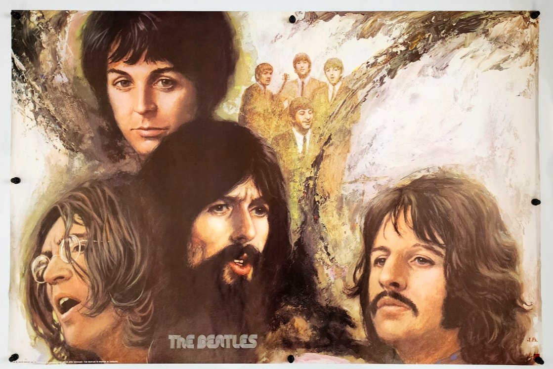 RARE Beatles 1975 Minerva Jørn Beinkamp Large Poster Vintage 1970s