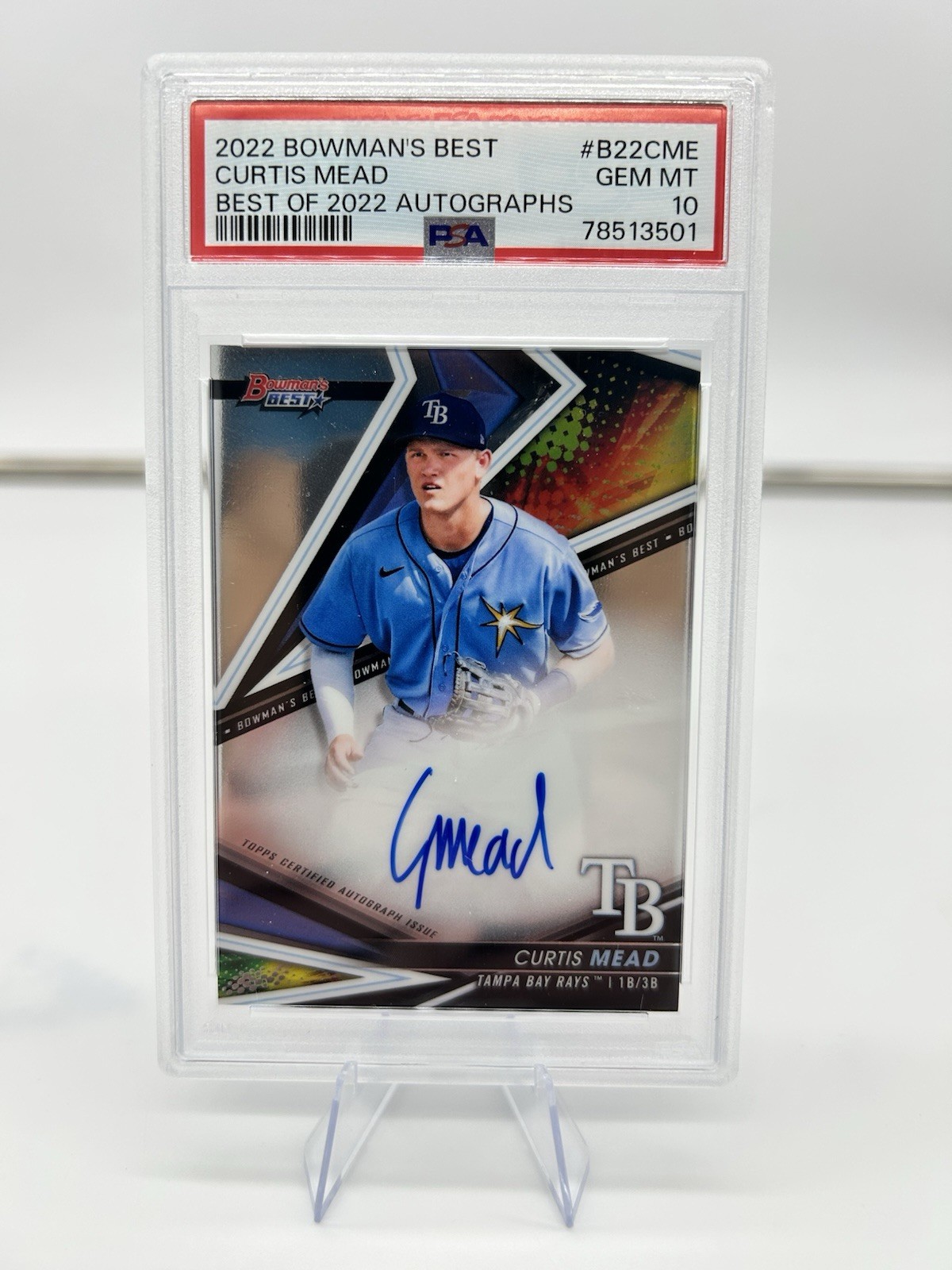 2022 Bowman's Best - Best of 2022 Autographs Curtis Mead #B22-CME PSA 10