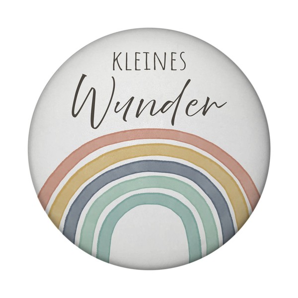 Regenbogen Magnet Rund Mit Spruch Kleines Wunder-image