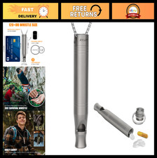 Portable Titanium Emergency Whistle with Pill Holder, Waterproof 120dB Survival