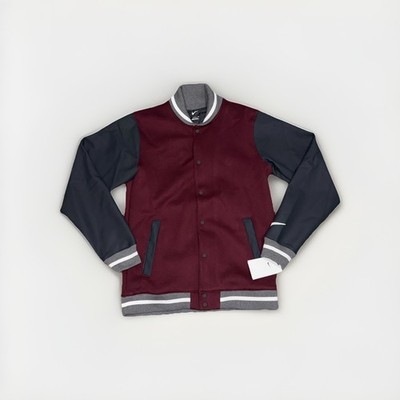 NEW Nike Team Varsity Football Letterman s Bomber Jacket  Men s Sz Small Maroon