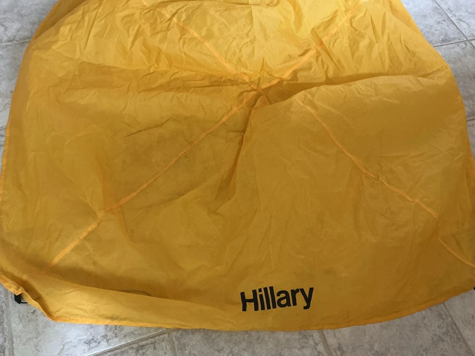 Hillary Dome Tent Cover 4 Corner Straps with Hooks Nylon Yellow Color Pre-owned