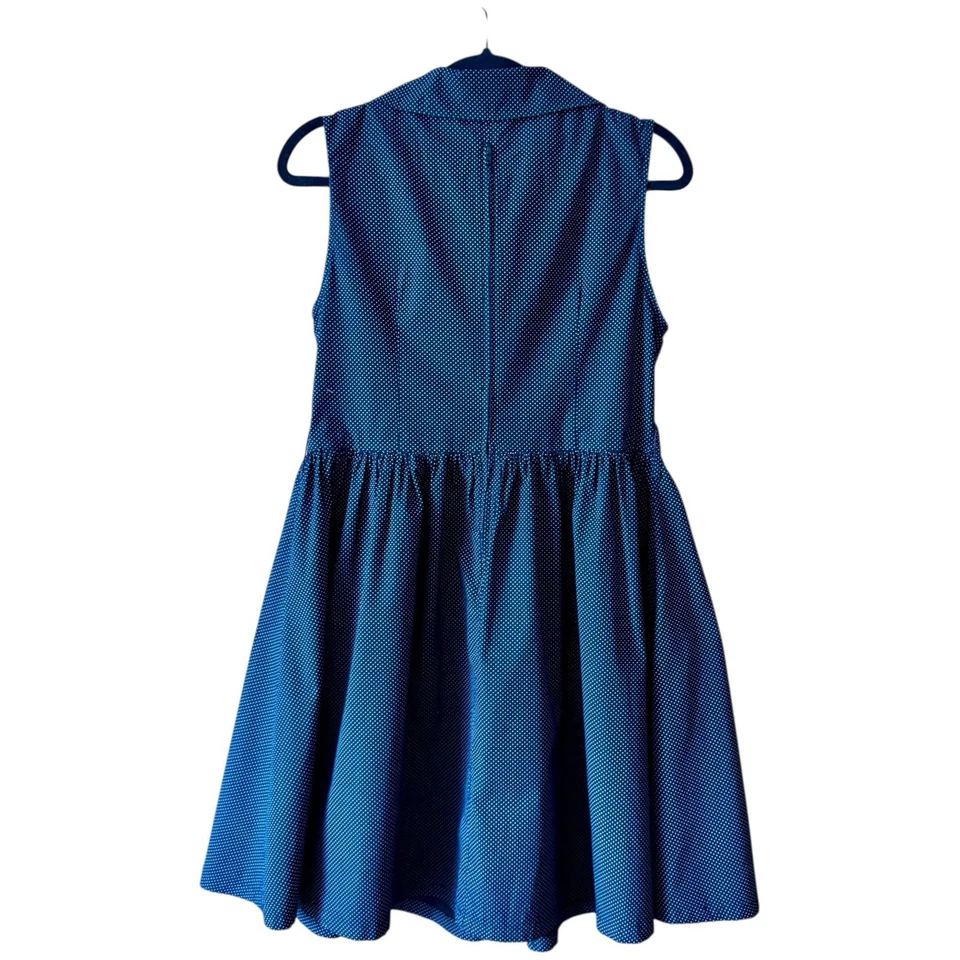 Vestido Dangerfield para mujer talla 12 negro blanco ajuste puntual y acampanado algodón sin mangas Foto 2 de 4