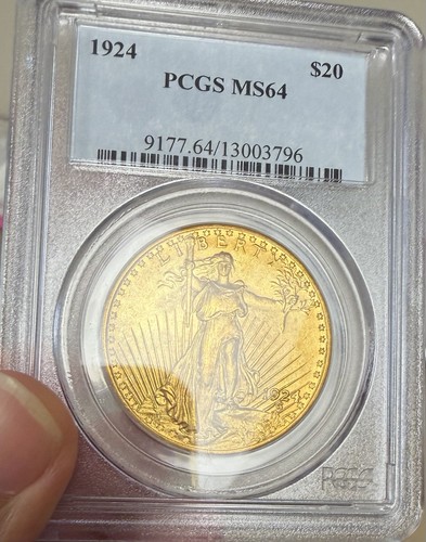 PCGS 1924 MS64 $20 Saint Gaudens Double Eagle U.S. Gold Coin