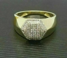 2 Ct Round Cut White Moissanite Men's Wedding Band Ring 14k Yellow Gold Plated