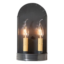 Double Candle Colonial Arch Sconce  ~ Handcrafted in Country Tin Handmade in USA