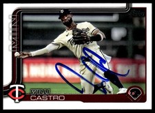 2025 Topps Baseball Card Willi Castro Minnesota Twins #155 Signed