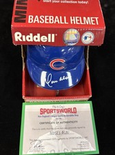 Moises Alou Chicago Cubs Signed Mini Baseball Helmet Sportsworld COA