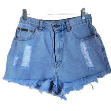 Vintage Calvin Klein Jean Mini Shorts Women 10 Blue Distressed Vintage USA