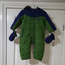 Ted Baker Baby Green Navy Snow Pram Suit Coat Winter 9/12 Months Excellent Cond