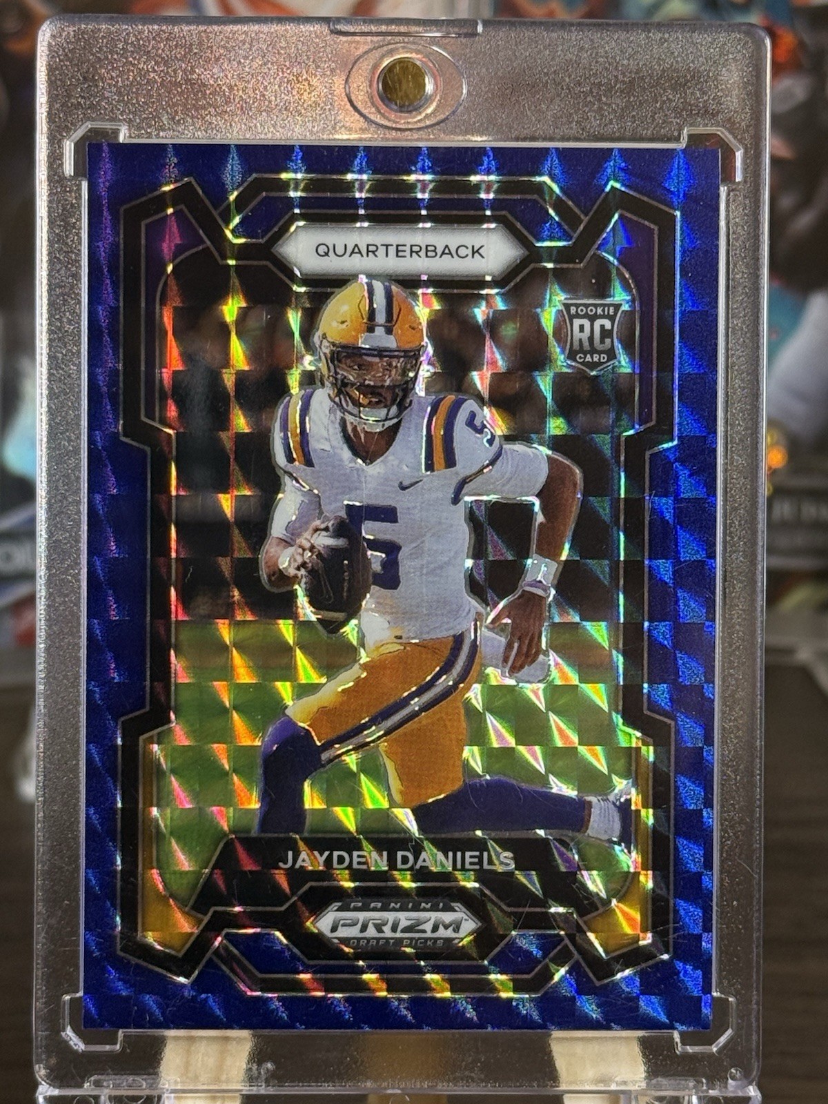 2024 Panini Prizm Draft Picks - Jayden Daniels #108 Blue Finite Prizm /89 (RC)