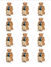 12 Polo Bear Edible Image rounds, dessert images, Wafer paper, pre cut