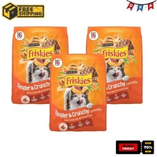 3P Purina Friskies Tender and Crunchy Dry Cat Food Flavors, 16 lb Bag
