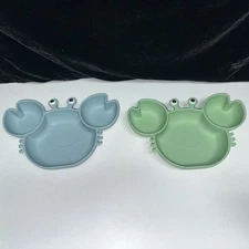 2 PACK-PandaEar Silicone Suction Plates for Baby Divided Unbreakable Toddler