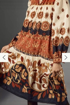 FARM Rio Cream Ainika Tiles Midi Dress, Ainika Tiles Cream / XS
