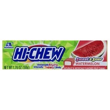 Hi Chew Sweet Sour Watermelon Chewy Candy, 1.76 Ounce, 15 Per Box, 12 Per Case