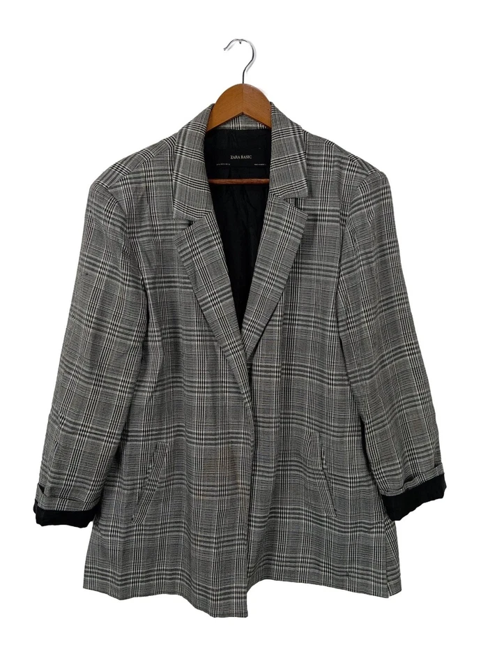ZARA Blazer en tweed Dames Blazer T EU 42 gris clair style décontracté - Photo 1/4