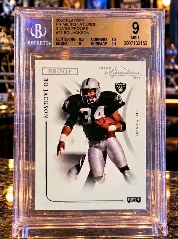 Playoff 2004 Bo Jackson/25 SSP Prime Silver Proof - Los Angeles Raiders BGS 9 