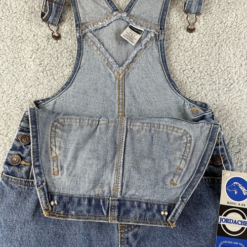 Jordache Boys Overalls Small Blue Denim Bib Carpenter Vintage 90s Y2K Style VTG - Picture 17 of 20