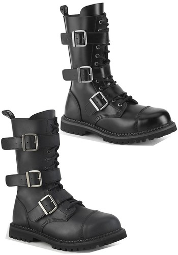 Pleaser Demonia RIOT-12BK 12 Eyelet 