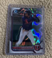 2022 Bowman Chrome Carlos Aguiar Prospect Lava Refractor #106/399 Twins 