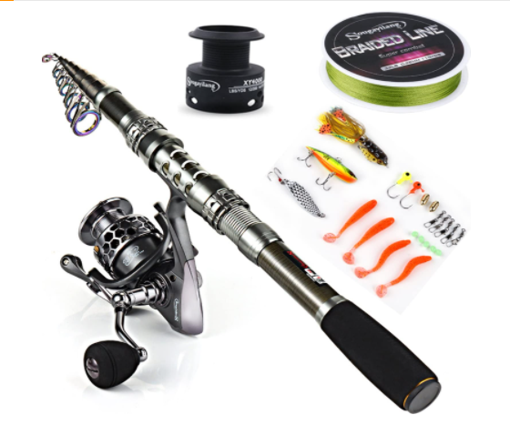 combo caa y carrete spinning DAM Full Tech Tele para pesca de agua dulce lucioperca lucioperca Viene con sedal precargado y es apta tanto para pescadores diestros como zurdos shimanosienna #tiendapesca #fyp #tiendapescamonteria #carretepescamonteria