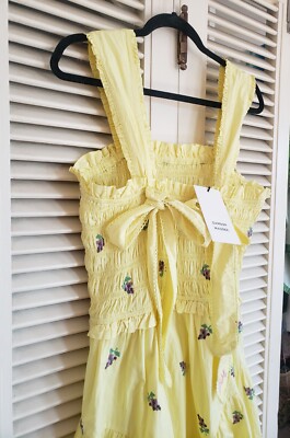Damson Madder Tish Poplin Midi Dress Grape Embroidery NWT - Sz 16UK/12US |  eBay