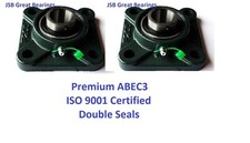 2 Premium UCF207-22 double seal ABEC3 square flange bearings 1-3/8 bore UCF207