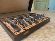 Reneka 6 versilberte Messerbänkchen, Art Deco, 30er Jahre