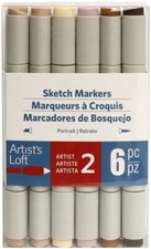 Portrait Sketch Markers by Artist's Loft 6 Piece Set