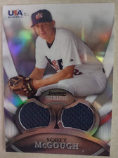 2010 Bowman Sterling SCOTT MCGOUGH Team USA DUAL BLUE JERSEY Swatch #'d/199