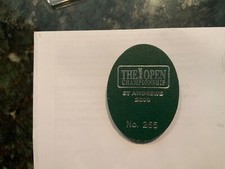 2000 British Open Championship Badge St. Andrews Tiger Woods Wins Major