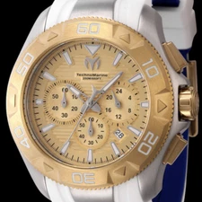 TechnoMarine UF6 Men's Watch 48MM Case Chronograph Gold/White Tone 200M WR