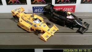 2 AFX RACING H.O. SCALE SLOT CAR BODIES ONLY LOTUS RENAULT & LOTUS HONDA #12