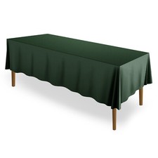 70" x 120" Rectangular Polyester Fabric Tablecloths for WeddingHunter Green