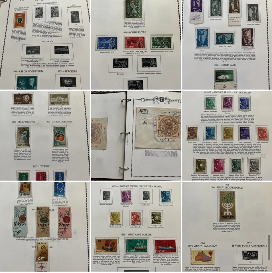 ЗАГРУЖЕННЫЙ АЛЬБОМ ИЗРАИЛЬСКИХ МАРОК КАК НОВЫЕ Б/У НАБОРЫ, КОРОТКИЕ НАБОРЫ OVPTS см. видео для 75 фото - Изображение 3 из 4