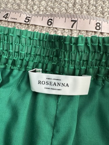 Roseanna Christmas Green Wide Leg Viscose Silk Pants Size 36 - Picture 9 of 11