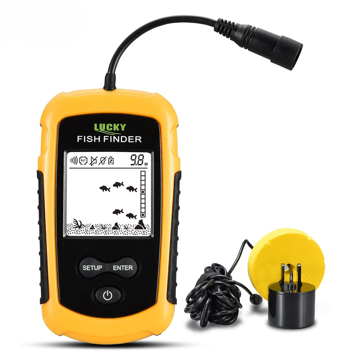 New Portable Fish Finder Ice Fishing Sonar Sounder Alarm Transducer  Fishfinder | eBay