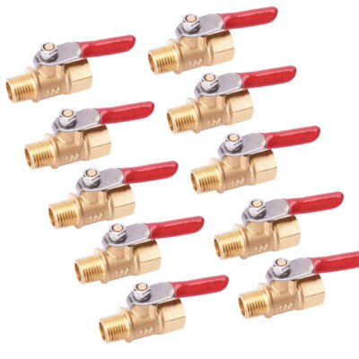 10 Pack 1/4'' Male Female NPT Brass Ball Valve Water Air Tank Drain Shut Off NEW