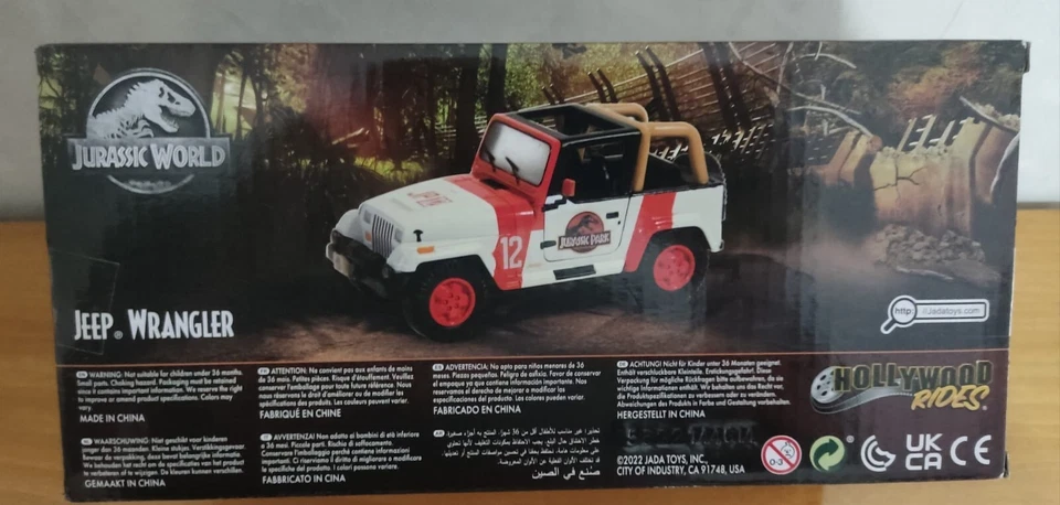 Jurassic  World/Park Jeep Wrangler Jada 1/24  Diecast - Immagine 3 di 4