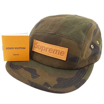 LOUIS VUITTON x Supreme LV Used Cap Camouflage Khaki Green Cotton France  #AH367 | eBay